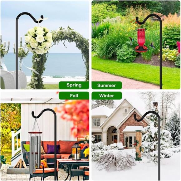 Upgrade Version Adjustable Shepherds Hook Bird Feeder Pole with 7 - Picture 6 of 7
